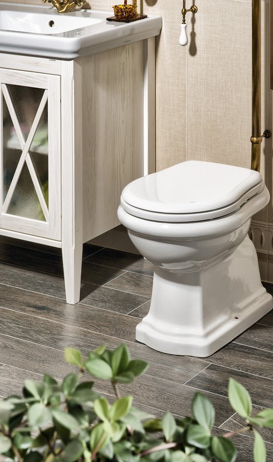 Kerasan RETRO WC sedátko Soft Close, bílá/bronz 108601N