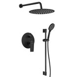 Photo: KAI podomítkový sprchový set s pákovou baterií, otočný přepínač, 2 výstupy, černá mat