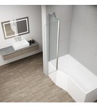 Photo: ROTA swivel bath screen 900mm, clear glass
