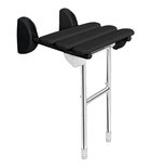 Photo: HANDICAP Duschklappsitz mit Stütze, 38x36cm, Schwarz