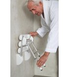 Photo: HANDICAP Duschklappsitz mit Stütze, 38x36cm, Schwarz