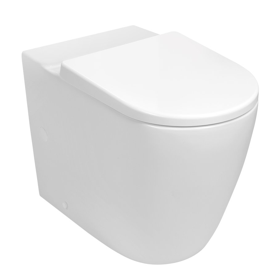 Sapho TURKU WC kombi mísa, Vortex Rimless, zvýšený sedák 64x38 cm, spodní/zadní odpad, bílá PC104-111