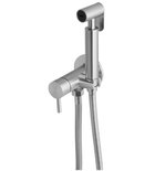 Photo: MINIMAL wall-mounted bidet mixer with Stop shower, stainless steel matt