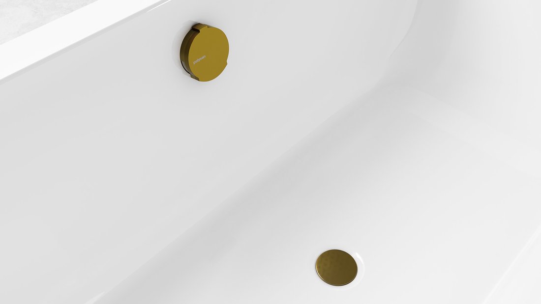 Polysan Vanová souprava s napouštěním, bovden, délka 600mm, zátka 72mm, zlato mat 71851.91