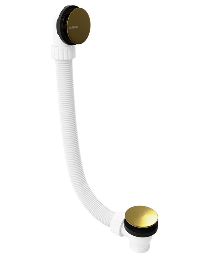 Polysan Vanová souprava bez napouštění, click-clack, délka 1200mm, zátka 72mm, zlato 71858.90