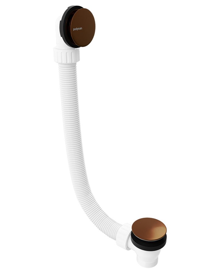 Polysan Vanová souprava bez napouštění, click-clack, délka 1200mm, zátka 72mm, měď mat 71858.70