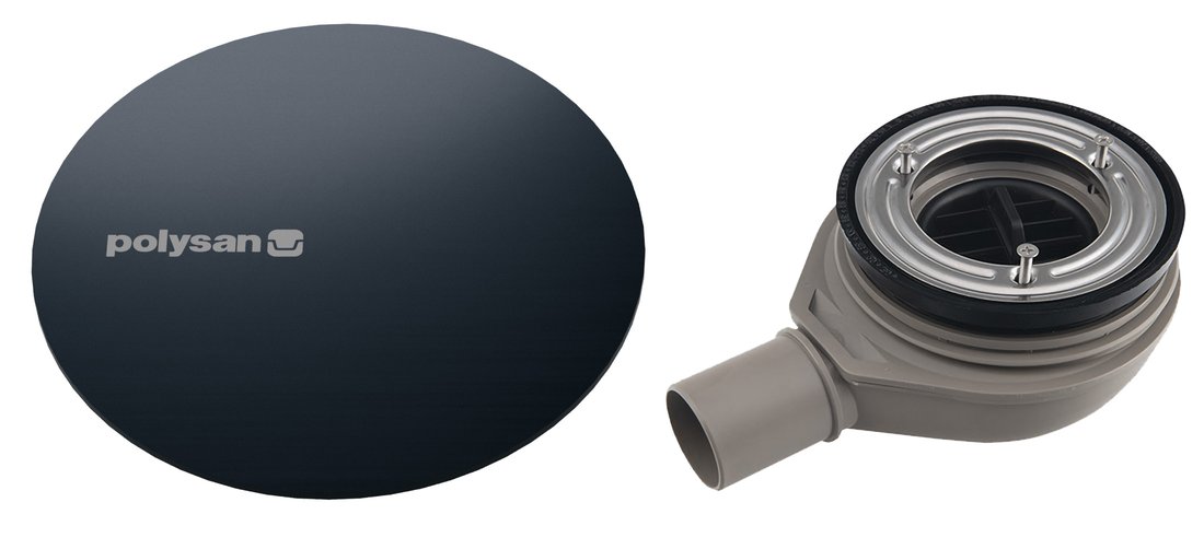 Polysan MIRAI vaničkový sifon, průměr 90mm, DN40, krytka gun metal 72730GM