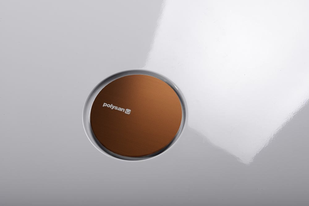 Polysan MIRAI vaničkový sifon, průměr 90mm, DN40, krytka měď mat 72730PG