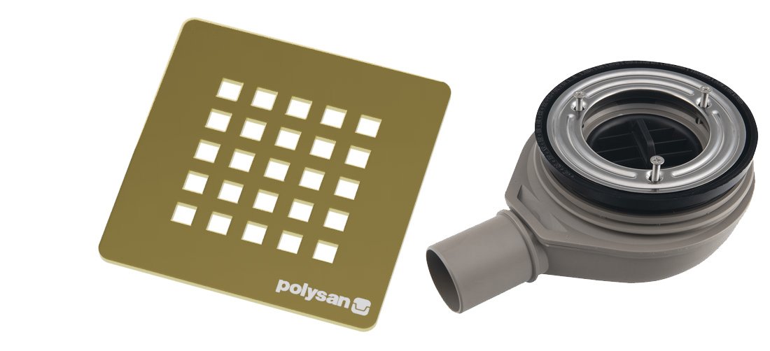 Polysan TRENECA vaničkový sifon, průměr otvoru 90mm, DN40, krytka zlato 84999.90