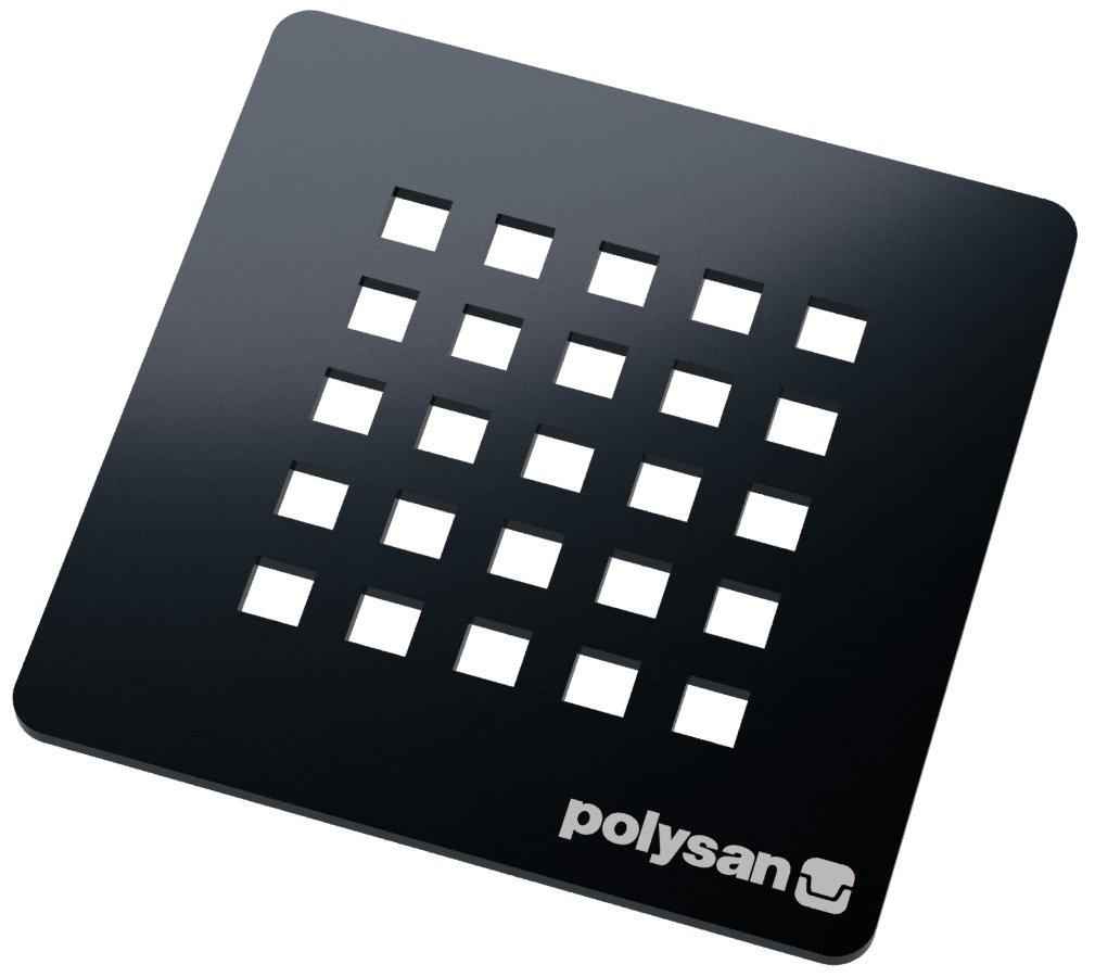 Polysan TRENECA čtvercová krytka sifonu, gun metal 85999.60