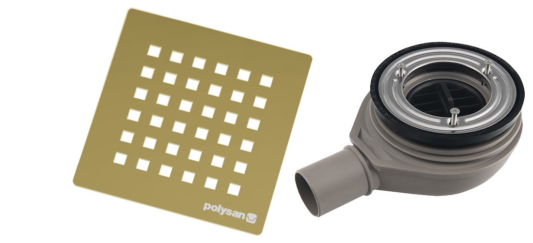 Polysan FLEXIA vaničkový sifon, průměr 90mm, DN40, krytka zlato 17753