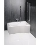 Photo: ODESSA Folding Bath Screen, (W) 970mm, silver/clear glass