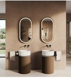 Photo: OASIS Freestanding ceramic washbasin ø 40x89cm, white/concrete pearl grey