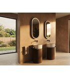 Photo: OASIS Freestanding ceramic washbasin ø 40x89cm, white/concrete infinity