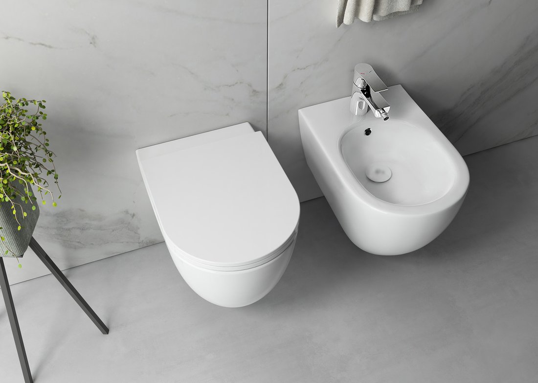 Isvea INFINITY závěsná WC mísa, Rimless, 36,5x53cm, bílá mat 10NF02005-2L