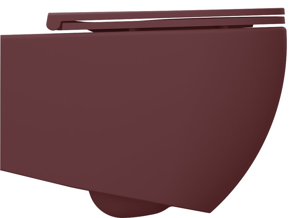 Isvea INFINITY závěsná WC mísa, Rimless, 36,5x53cm, maroon red 10NF02005-2R
