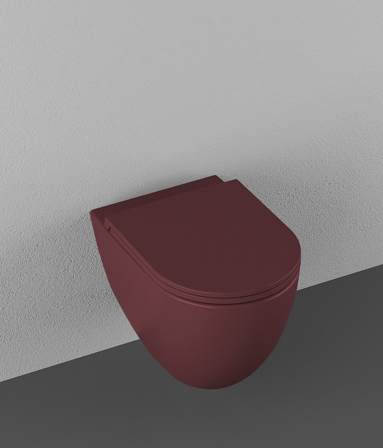 Isvea INFINITY závěsná WC mísa, Rimless, 36,5x53cm, maroon red 10NF02005-2R