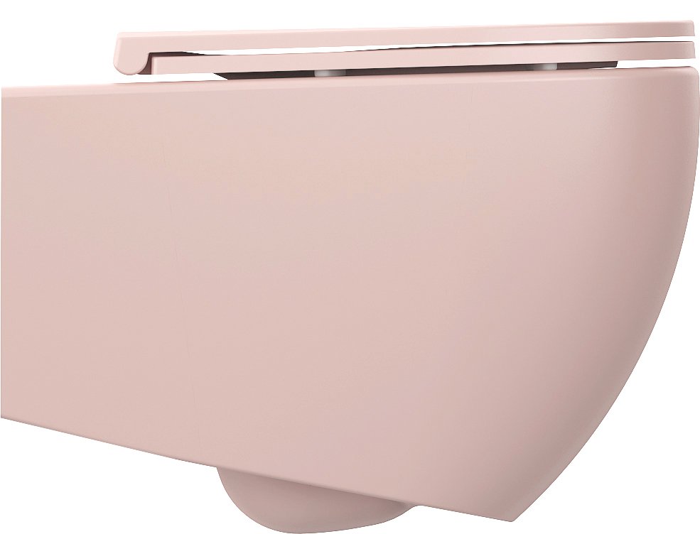 Isvea INFINITY závěsná WC mísa, Rimless, 36,5x53cm, růžová Salmon 10NF02005-2S