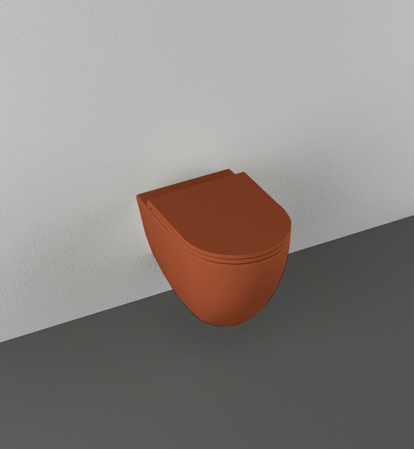 Isvea INFINITY závěsná WC mísa, Rimless, 36,5x53cm, terracotta 10NF02005-2U