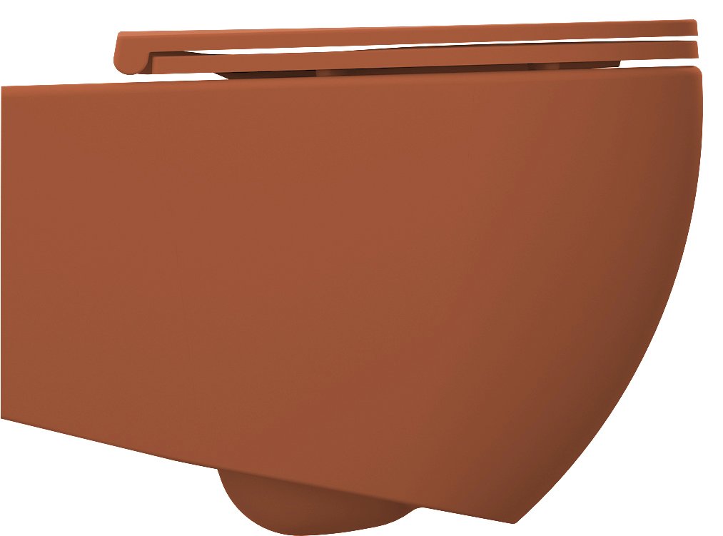 Isvea INFINITY závěsná WC mísa, Rimless, 36,5x53cm, terracotta 10NF02005-2U