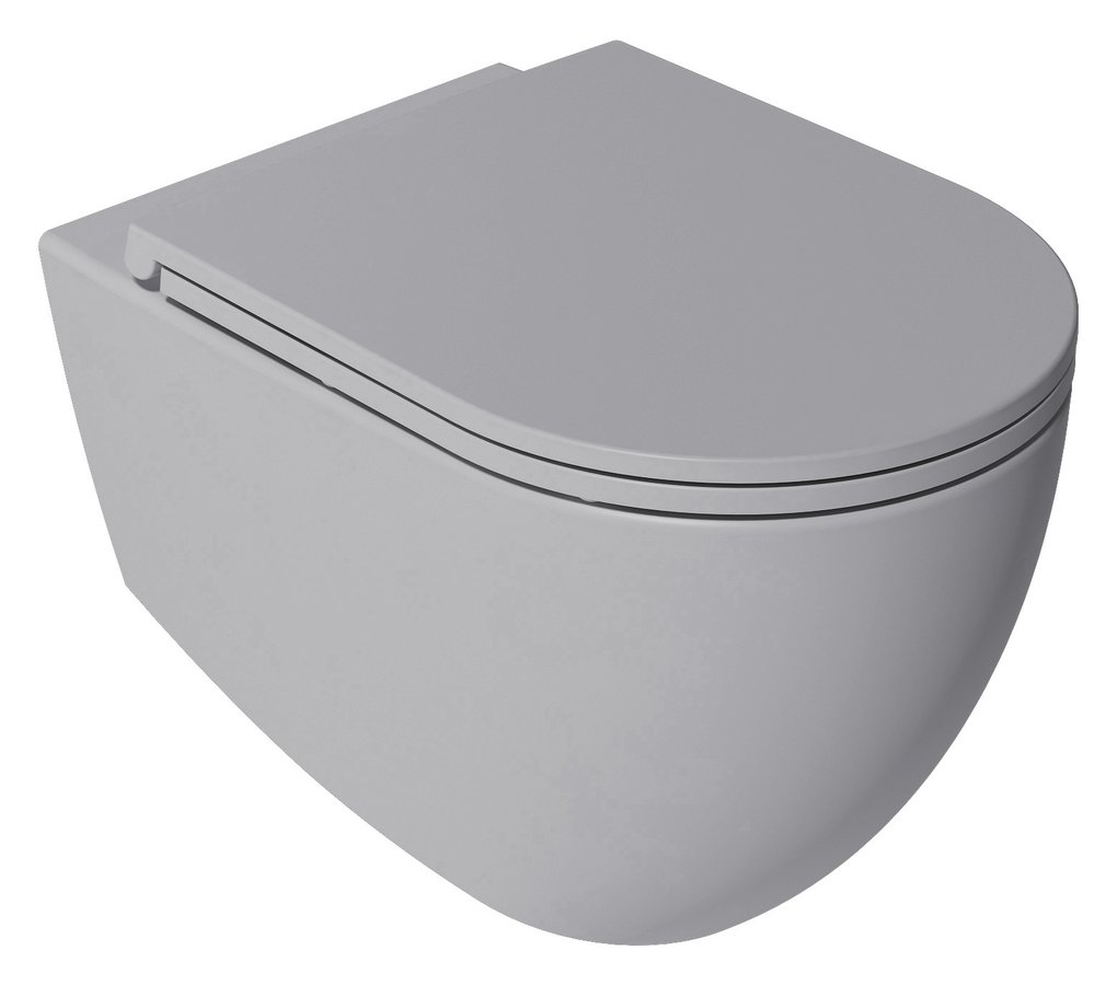 Isvea INFINITY závěsná WC mísa, Rimless, 36,5x53cm, stone grey 10NF02005-2V