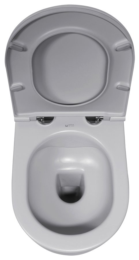 Isvea INFINITY závěsná WC mísa, Rimless, 36,5x53cm, stone grey 10NF02005-2V