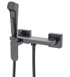 Photo: Nástěnná bidetová baterie se Stop sprškou a poličkou, gun metal