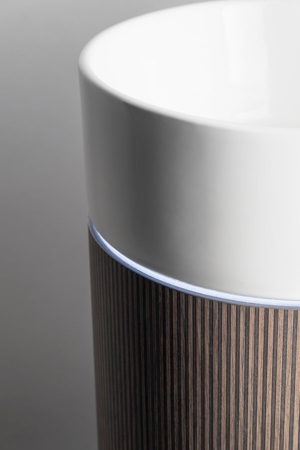 Sapho OASIS keramické umyvadlo volně stojící 40x89x48cm, police ke stěně, bílá/dub alabama AS548-H3331