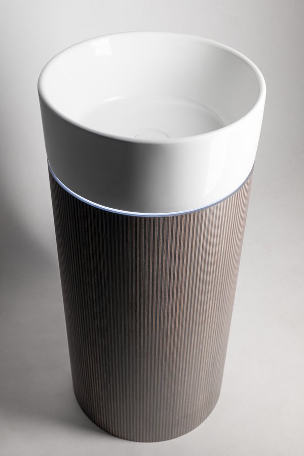 Sapho OASIS keramické umyvadlo volně stojící 40x89x52cm, police do prostoru, bílá/beton infinity AS628-42238