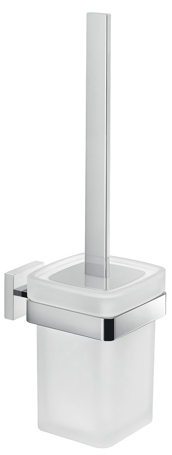 Gedy ELBA WC štětka závěsná, mléčné sklo, chrom A033313