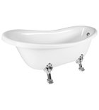 Photo: RETRO freestanding bathtub 157x76,5x73cm, white, Chrome legs