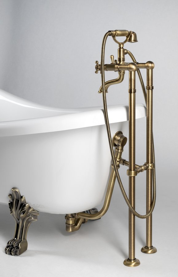 Polysan RETRO volně stojící vana 174,5x82x80,5cm, bílá, nohy bronz 43388