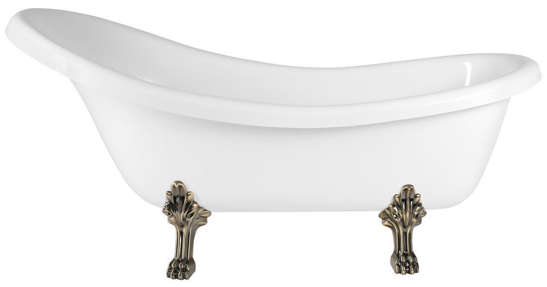 Polysan RETRO volně stojící vana 174,5x82x80,5cm, bílá, nohy bronz 43388