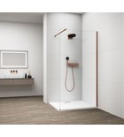 Photo: ESCA COPPER MATT one-piece shower glass panel, wall-mount, clear Glass, 1400 mm