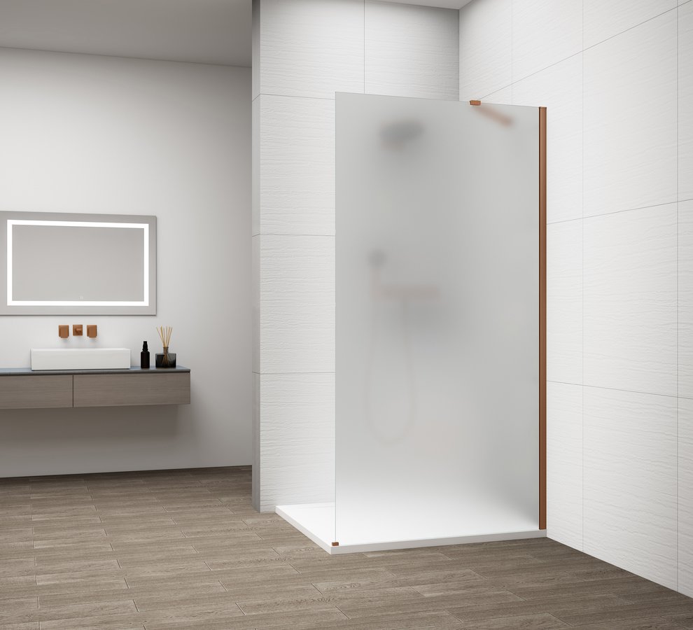 Polysan ESCA COPPER MATT jednodílná sprchová zástěna k instalaci ke stěně, matné sklo, 900 mm ES1190-09