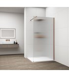 Photo: ESCA COPPER MATT One-piece shower glass panel, wall-mount, glass Flute, 1200 mm