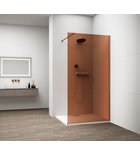 Photo: ESCA COPPER MATT One-piece shower glass panel, wall-mount, glass Marron, 800 mm