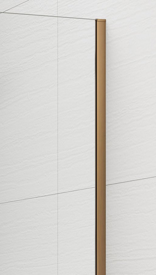 Polysan ESCA COPPER MATT jednodílná sprchová zástěna k instalaci ke stěně, sklo Marron, 900 mm ES1590-09