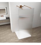 Photo: ESCA COPPER MATT One-piece shower glass panel, freestanding, glass Flute, 1500 mm
