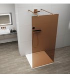 Photo: ESCA COPPER MATT One-piece shower glass panel, freestanding, glass Marron, 1300 mm