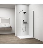 Photo: ESCA GUN METAL one-piece shower glass panel, wall-mount, clear Glass, 1400 mm