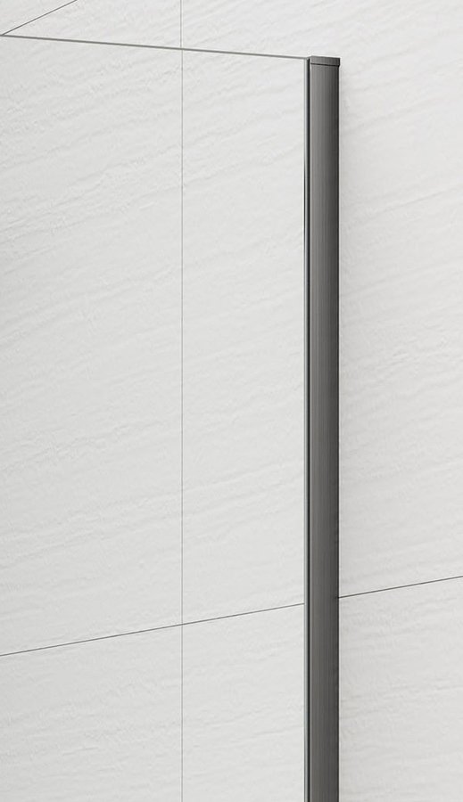 Polysan ESCA GUN METAL jednodílná sprchová zástěna k instalaci ke stěně, matné sklo, 1300 mm ES1113-11