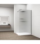 Photo: ESCA GUN METAL One-piece shower glass panel, wall-mount, glass Flute, 700 mm