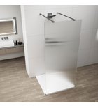 Photo: ESCA GUN METAL One-piece shower glass panel, freestanding, glass Flute, 1300 mm