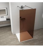 Photo: ESCA GUN METAL One-piece shower glass panel, freestanding, glass Marron, 1500 mm