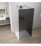 Photo: ESCA GUN METAL one-piece shower glass panel, freestanding, smoked glass, 1100 mm
