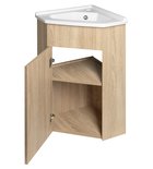 Photo: ZOJA szafka pod umywalkę narożna 39x74x39cm, dąb platynowy do 1601-40