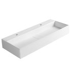 Photo: CUBIS washbasin, cast marble, 100x40cm, two holes for tap, white
