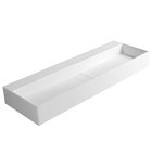 Photo: CUBIS washbasin, cast marble, 120x40cm, without tap hole, white