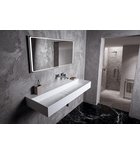 Photo: CUBIS umývadlo, liatý mramor, 120x40cm, bez otvoru pre batériu, biela